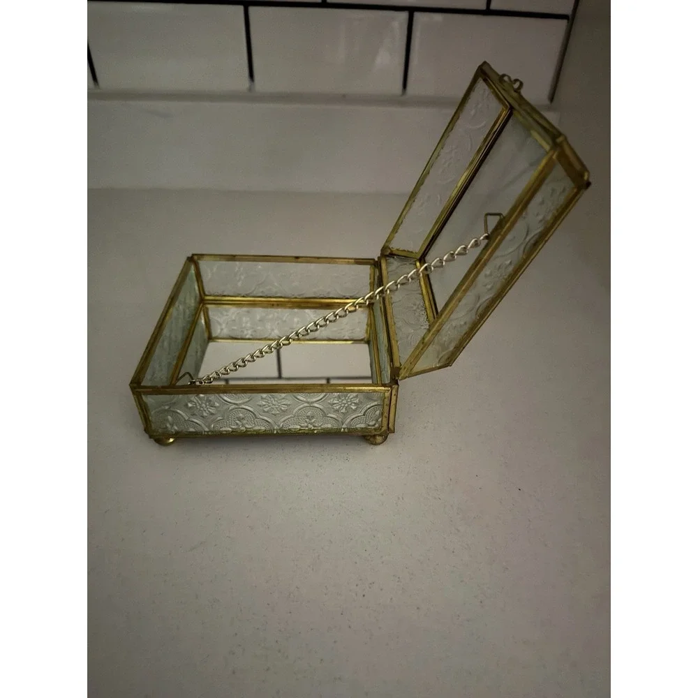 VINTAGE PENCO JEWELRY CASKET BOX ORMOLU GILT  HOLLYWOOD REGENCY MIRROR MCM